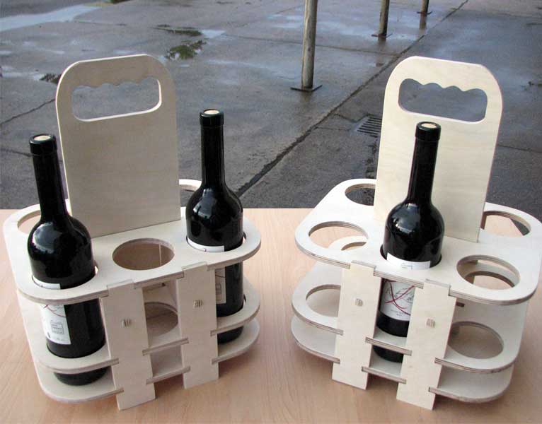 Bottle basket made of wood with dovetail Bottle basket made of wood with dovetail