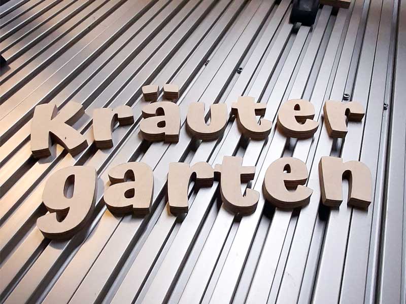 CNC milled wooden letters