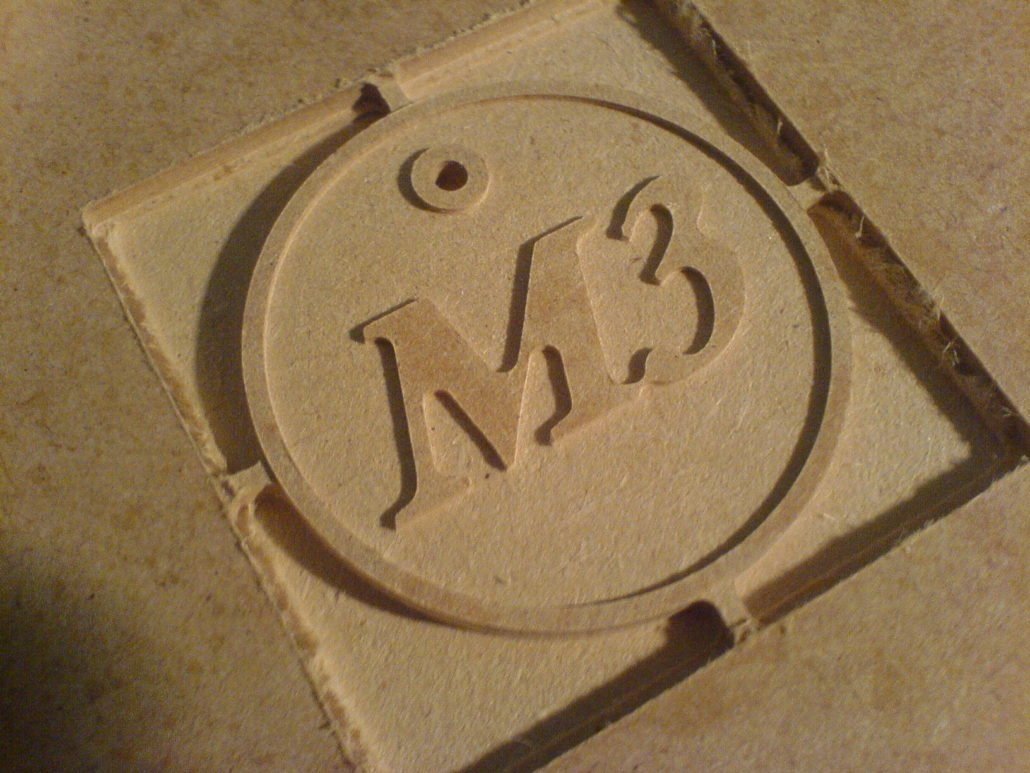 Emblem milled in a MDF board Emblem milled in a MDF board
