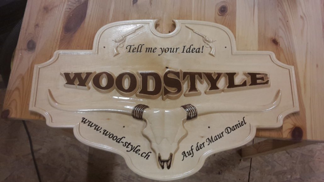 House door plate made of wood House door plate made of wood