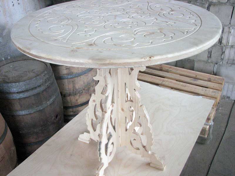 Wooden side table milled using a CNC router
