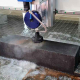 Abrasive water jet cutting concrete block Abrasive water jet cutting concrete block