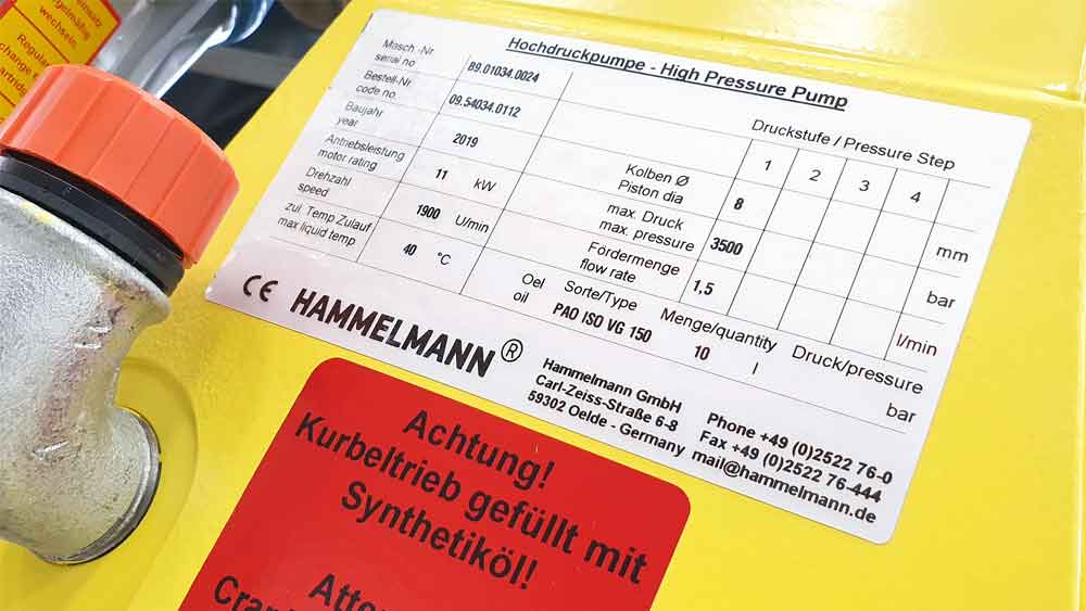 High Pressure Pump 11kW 3500bar Plungerpump High Pressure Pump 11kW 3500bar Plungerpump