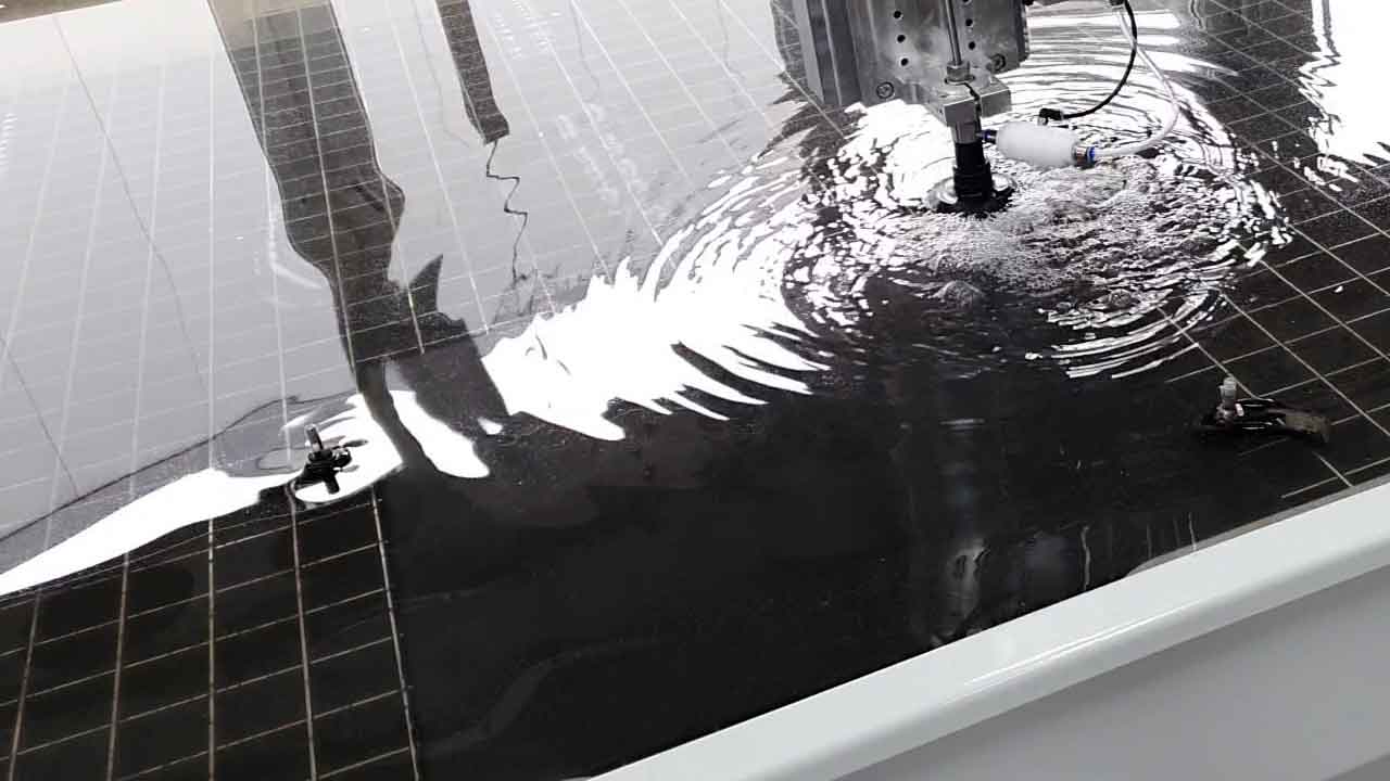 Water Jet cutting of steel Water Jet cutting of steel