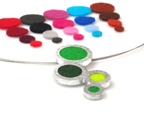 Alu Halskette mit Anhänger bunt Alu Halskette mit Anhänger bunt