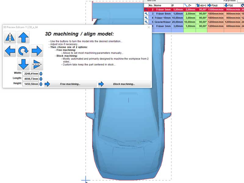Estlcam editing 3D model Estlcam editing 3D model