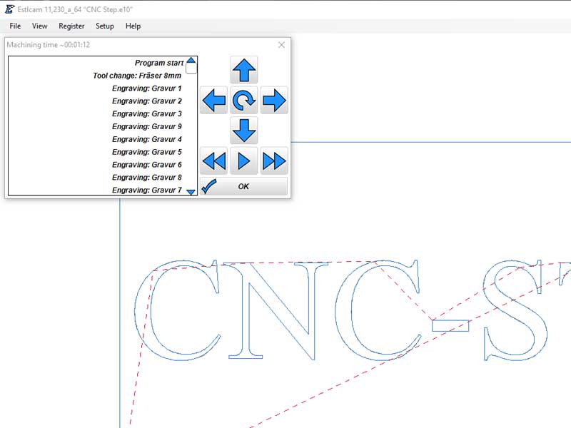Estlcam simulation preview of the milling paths Estlcam simulation preview of the milling paths