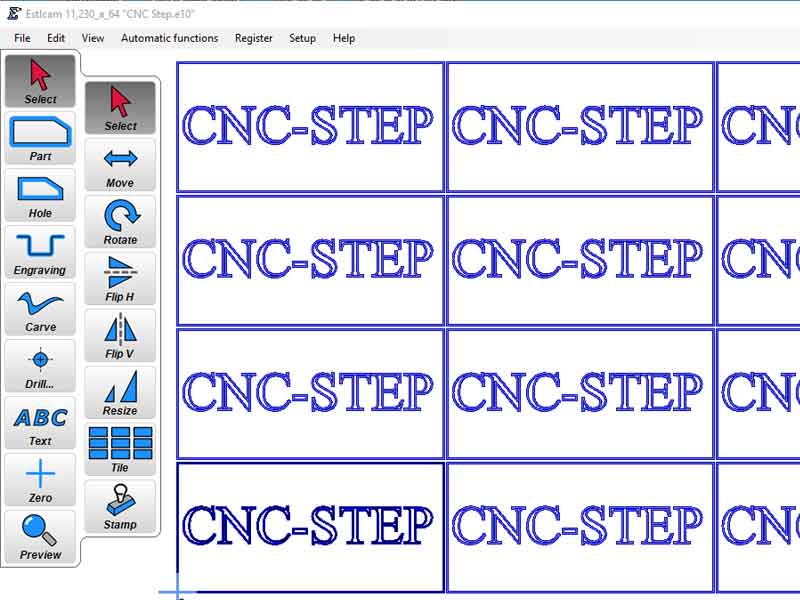 Estlcam stamp and tile function Estlcam stamp and tile function