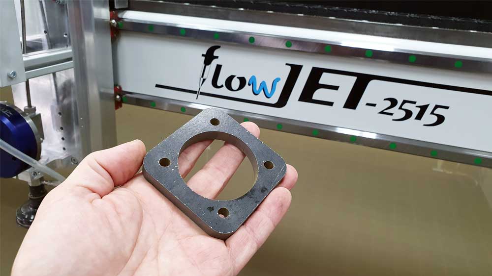 flowJET Water Jet Cutter cuts 8mm steel flowJET Water Jet Cutter cuts 8mm steel