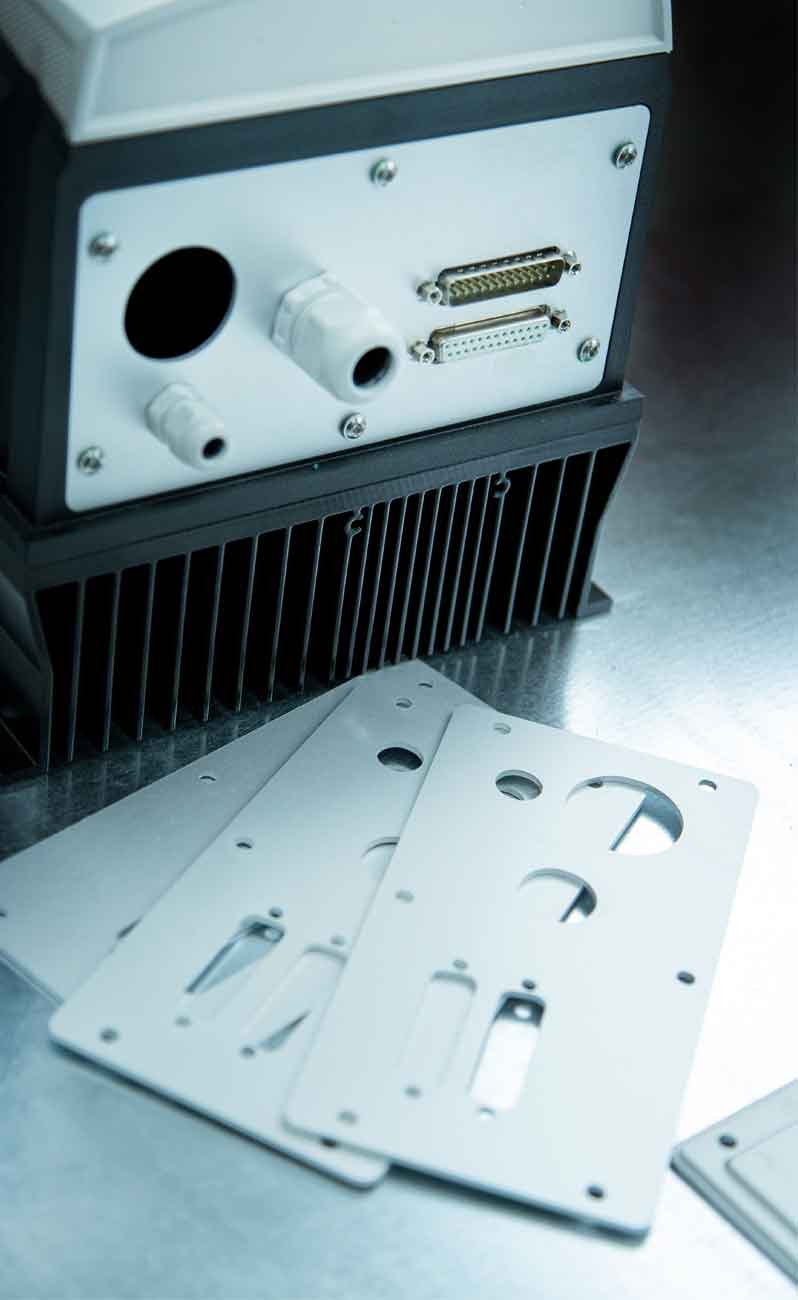 Water jet cut panel Water jet cutting of a panel